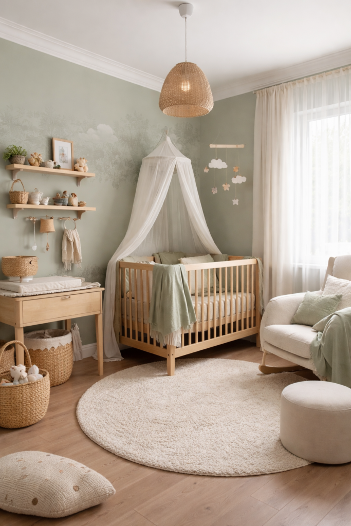 Chambre pour bébé vert sauge