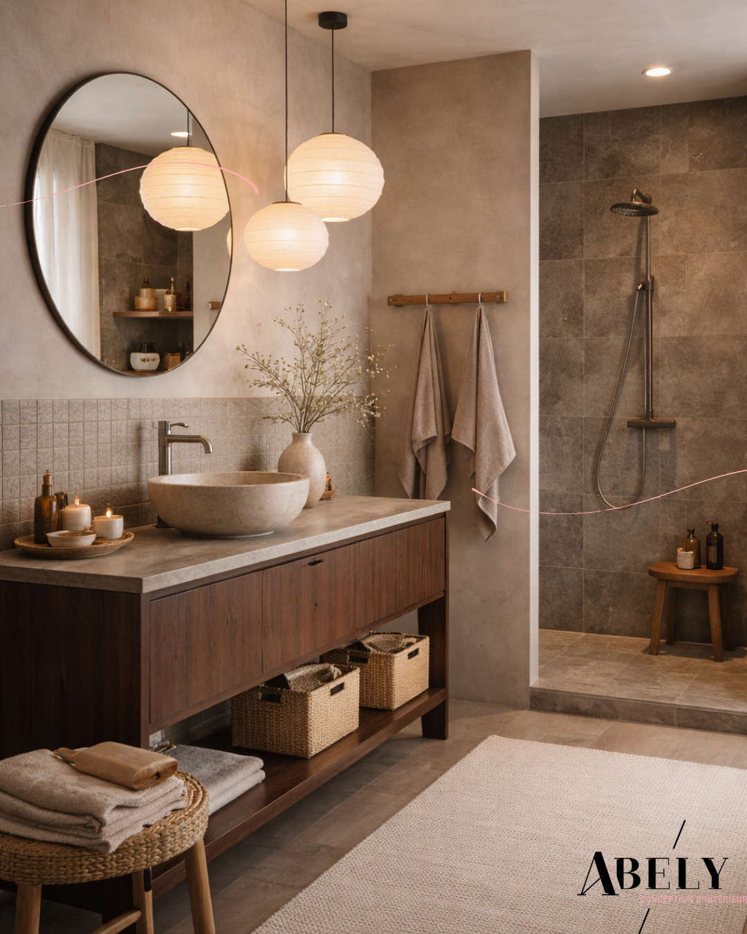 Style japandi salle de bain