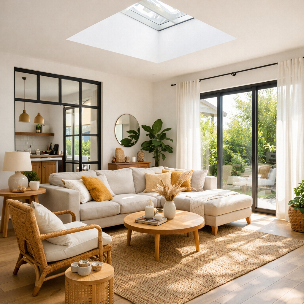 ceci est un salon lumineux que peut réaliser Abely Conception